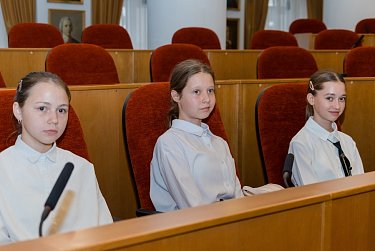 Школьники на экскурсии у законодателей